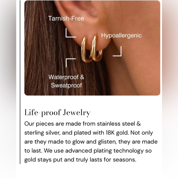 BROOK & BLOOM VERA 18K GOLD PLATED NECKLACE - Picture 6 of 8